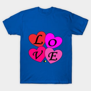 FOUR LOVE HEARTS MIX T-Shirt